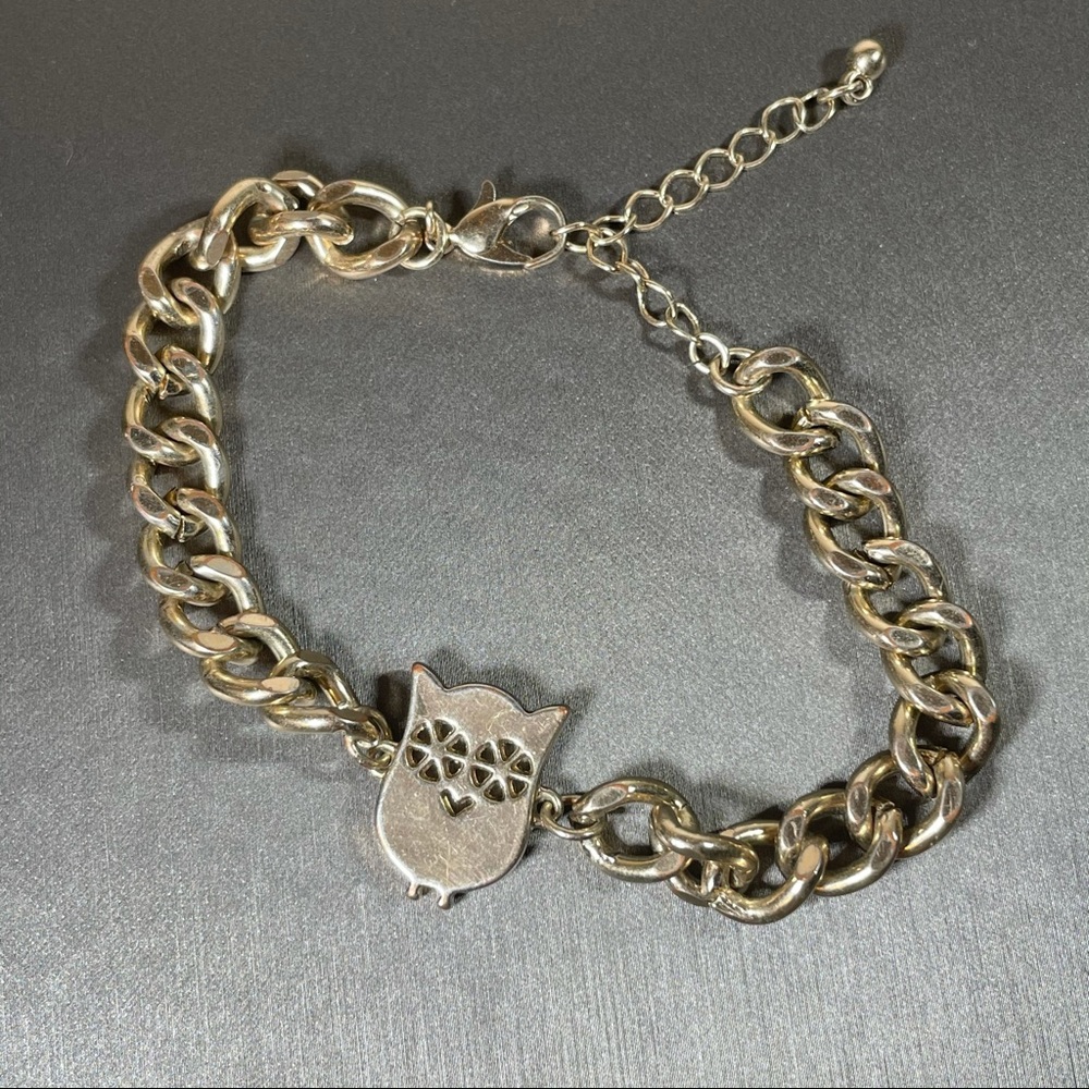 Gold Tone Owl 10” Adjustable Chain Animal Bracelet